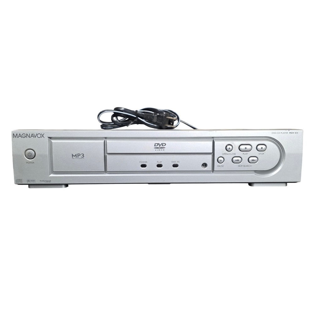 Magnavox DVD CD Player MDV410SL OS Silver Good MP3 TruSurround Tested Working